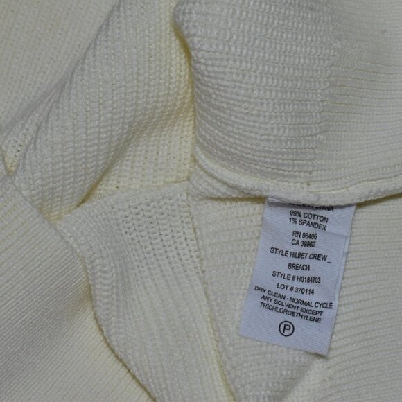 Theory Hilbet Crew Neck Long Sleeve Pullover Sweater Cream Size S - Picture 9 of 11